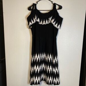 lane Bryant ruffle off shoulder a line sweater knit dress